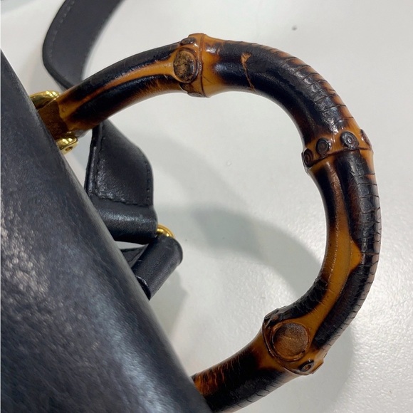 Authentic Vintage Gucci Nylon & Leather Mini Backpack in Black - Picture 6 of 9